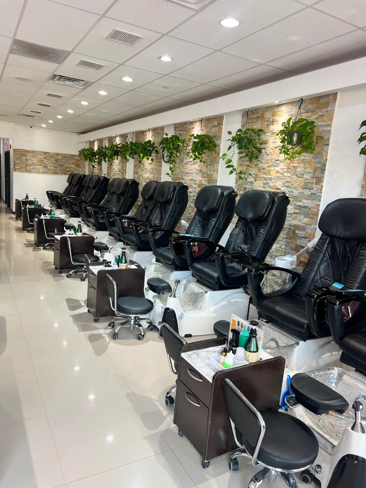 Hot stone massage during a spa pedicure in New Milford, CT